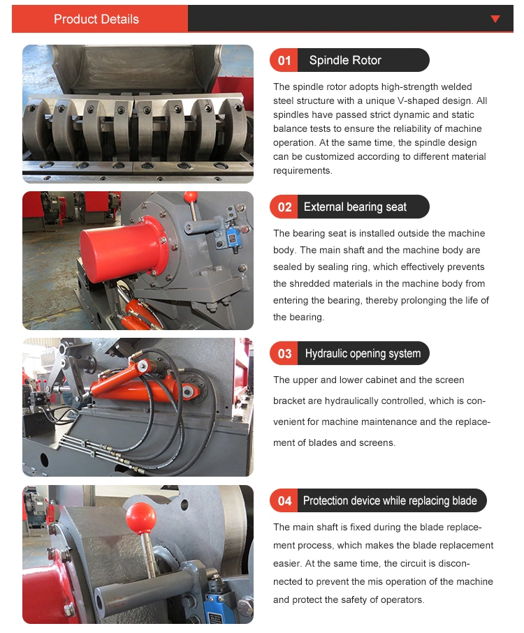 ABS Sheet Bottle Crushing Machine Scrap Metal Crushers Glass Rubber Tire and Can Industrial Plastic Crusher